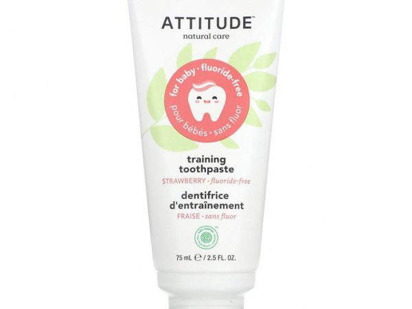 ATTITUDE, Для детей, зубная паста для тренировок, без фтора, с клубникой, 75 мл (2,5 жидк. Унции)