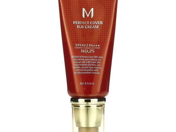 Missha, M Perfect Cover, BB-крем, SPF 42/PA+++, оттенок 25 теплый бежевый, 50 мл (1,7 унции)
