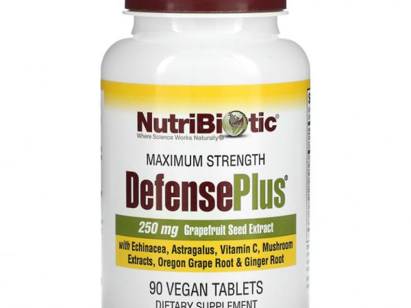 NutriBiotic, DefensePlus, максимальная эффективность, 90 вегетарианских таблеток