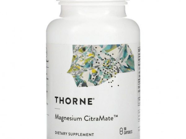 Thorne Research, Magnesium Citramate, добавка с магнием, 90 капсул