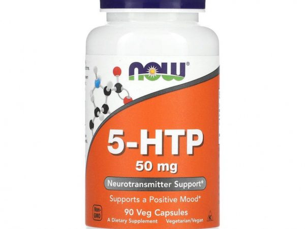 NOW Foods, 5-гидрокситриптофан, 50 мг, 90 растительных капсул