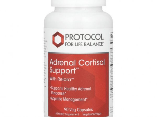 Protocol for Life Balance, Adrenal Cortisol Support с Relora, препарат для поддержки надпочечников, 90 растительных капсул