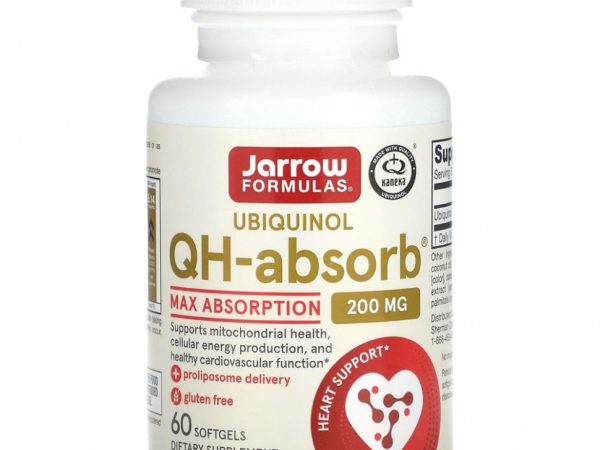 Jarrow Formulas, Убихинол QH-Absorb, 200 мг, 60 мягких гелевых капсул
