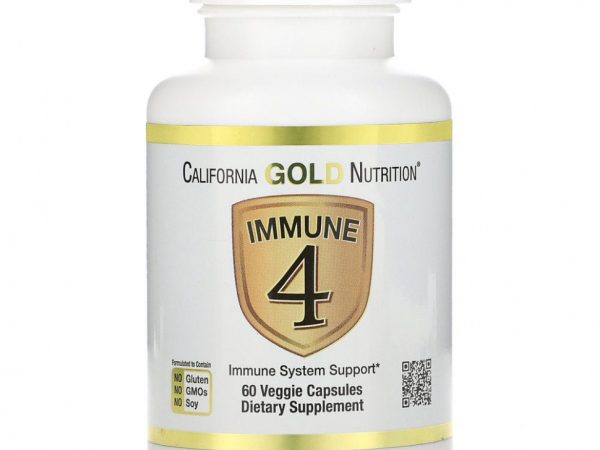 California Gold Nutrition, Immune 4, средство для укрепления иммунитета, 60 вегетарианских капсул