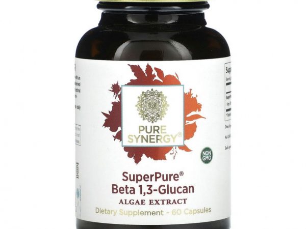 Pure Synergy, SuperPure, бета 1,3-глюкан, экстракт водорослей, 60 капсул