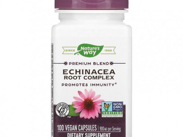 Nature's Way, Premium Blend, Комплекс корня эхинацеи, 450 мг, 100 веганских капсул
