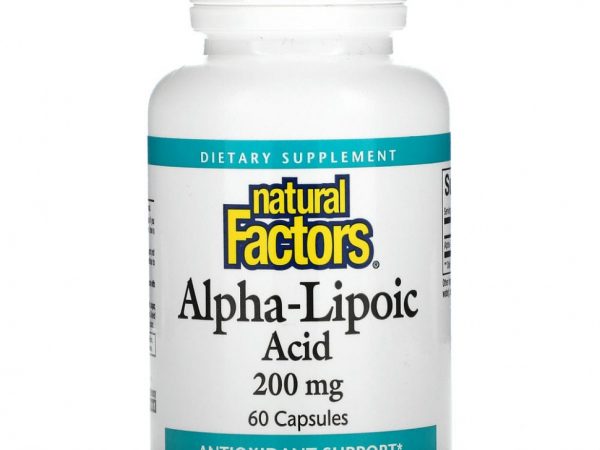 Natural Factors, Альфа-липоевая кислота, 200 мг, 60 капсул