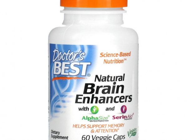 Doctor's Best, натуральные добавки для поддержки работы мозга с AlphaSize и SerinAid, 60 вегетарианских капсул