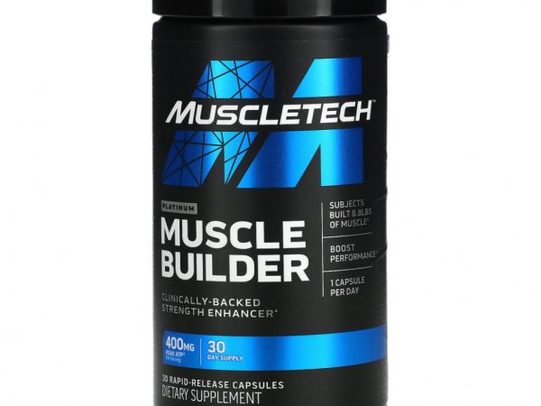 Muscletech, Platinum Muscle Builder, 30 капсул с быстрым высвобождением
