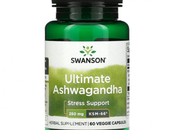 Swanson, Ultimate Ashwagandha, 250 мг, 60 растительных капсул