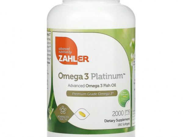 Zahler, Omega 3 Platinum, улучшенный рыбий жир с омега-3, 1000 мг, 180 гелевых капсул