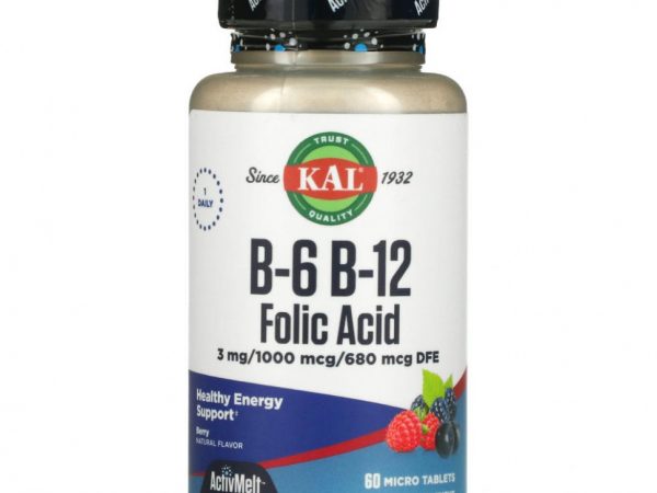 KAL, B-6, B-12, фолиевая кислота, ягода, 60 микротаблеток