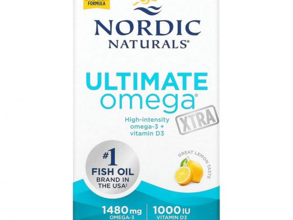 Nordic Naturals, Ultimate Omega Xtra, со вкусом лимона, 740 мг, 60 капсул