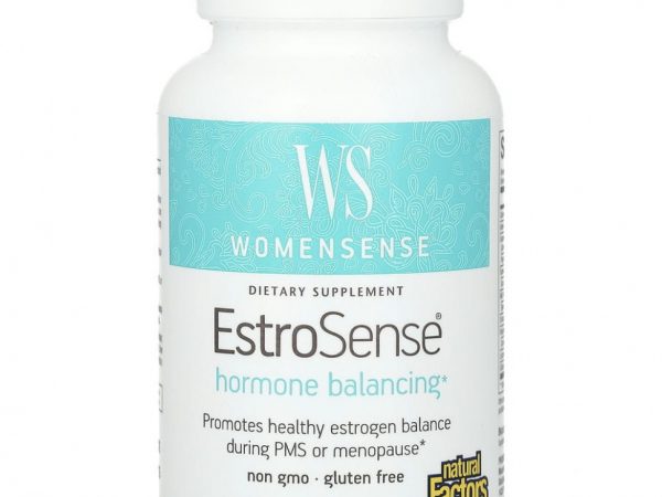 Natural Factors, WomenSense, EstroSense, гормональный баланс, 60 вегетарианских капсул