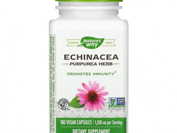 Nature's Way, трава эхинацеи пурпурной, 400 мг, 180 веганских капсул