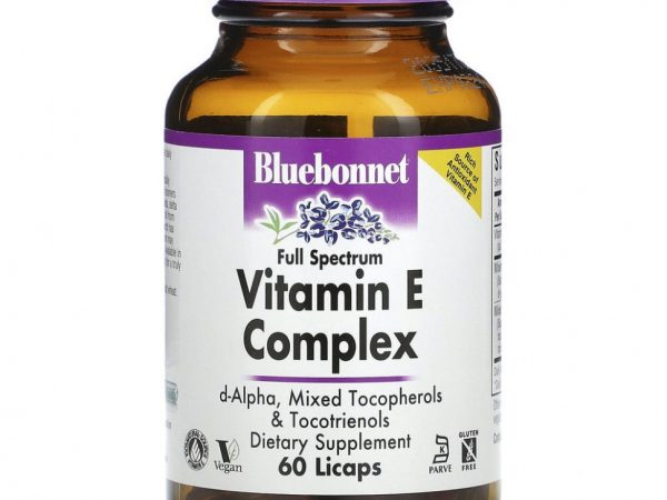 Bluebonnet Nutrition, Комплекс витамина Е, 60 капсул с жидкостью