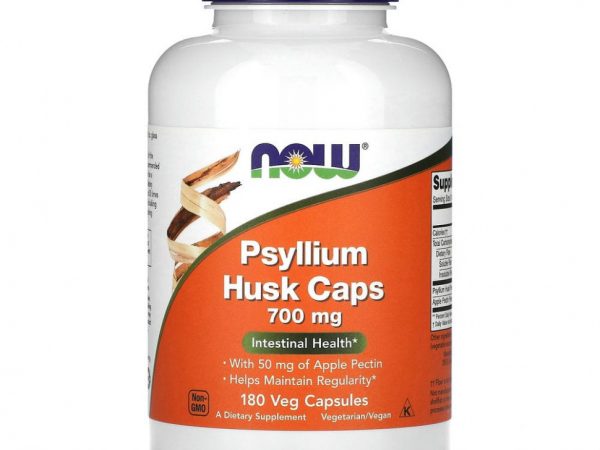 NOW Foods, оболочка семян подорожника в капсулах, 700 мг, 180 вегетарианских капсул