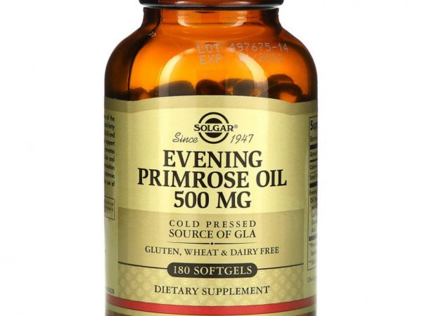 Solgar, масло первоцвета вечернего, 500 мг, 180 мягких таблеток