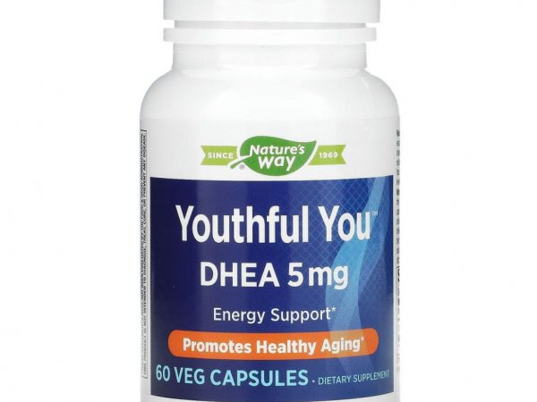 Enzymatic Therapy, Youthful You, ДГЭА, 5 мг, 60 растительных капсул