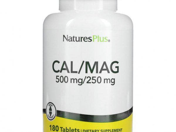 NaturesPlus, Кальций и магний, 500/250 мг, 180 таблеток