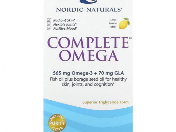 Nordic Naturals, Complete Omega, лимонный вкус, 1000 мг, 180 гелевых капсул