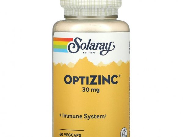 Solaray, OptiZinc, 30 мг, 60 растительных капсул