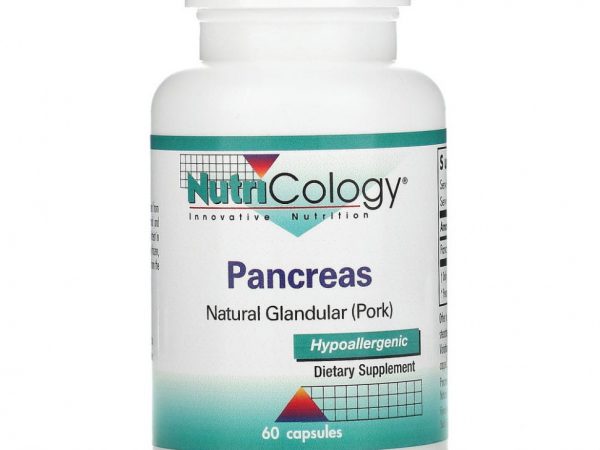 Nutricology, Поджелудочная железа, Натуральная железистая ткань (свинина), 60 овощных капсул