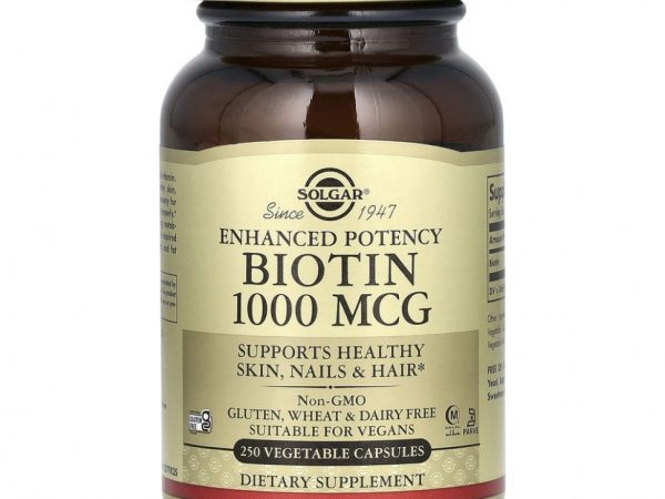 Solgar, Биотин, 1000 мкг, 250 растительных капсул