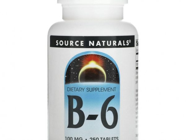Source Naturals, B-6, 100 мг, 250 таблеток