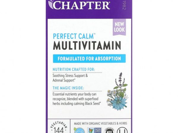 New Chapter, Perfect Calm, мультивитаминный комплекс, для снятия стресса 144 вегетарианских таблетки