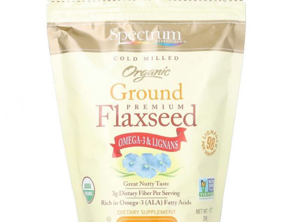 Spectrum Essentials, Органическое молотое льняное семя премиального качества, 396 г (14 унций)