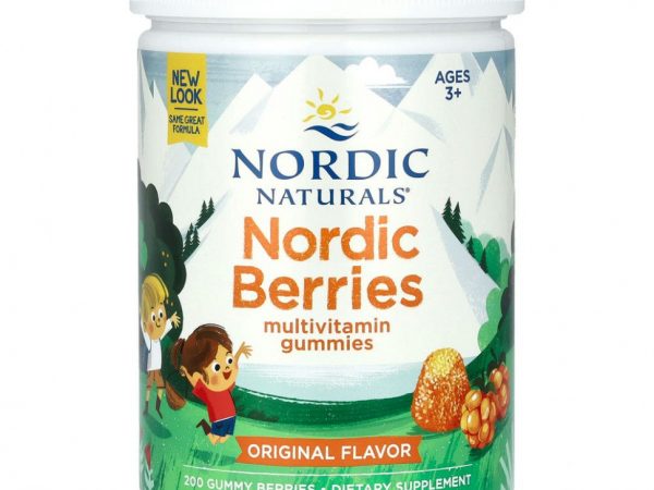 Nordic Naturals, Nordic Berries, мультивитаминные жевательные конфеты, оригинальный вкус, 200 жевательных ягодных конфет