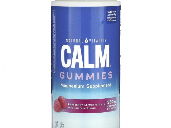 Natural Vitality, CALM, антистрессовые жевательные таблетки, со вкусом малины и лимона, 120 штук