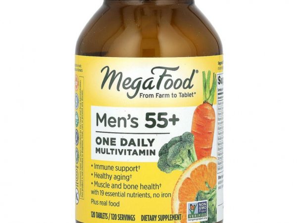 MegaFood, мультивитамины для мужчин старше 55 лет, для приема один раз в день, 120 таблеток