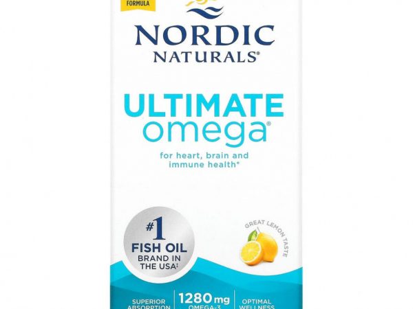 Nordic Naturals, Ultimate Omega, со вкусом лимона, 640 мг, 120 капсул