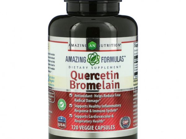 Amazing Nutrition, Кверцетин бромелайн, 120 растительных капсул