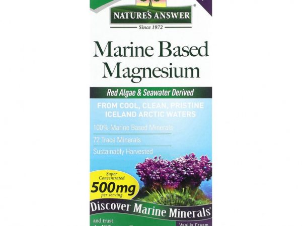 Nature's Answer, Морской магний, ванильный крем, 500 мг, 480 мл (16 жидк. Унций)