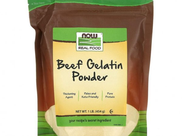 NOW Foods, Real Food, говяжий желатин в порошке, 454 г (1 фунт)