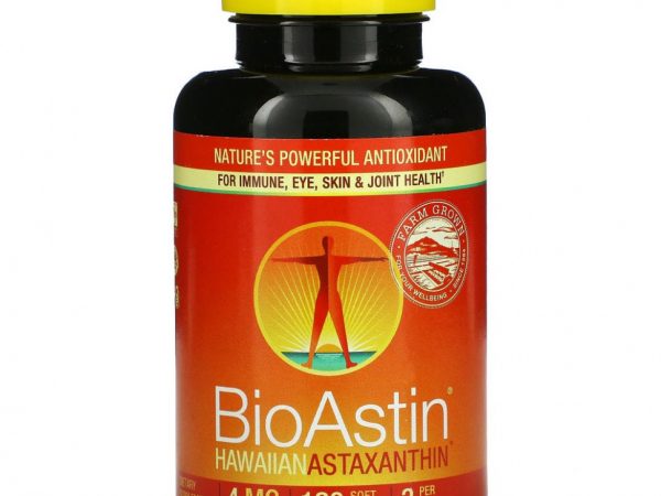 Nutrex Hawaii, BioAstin, гавайский астаксантин, 4 мг, 120 мягких таблеток