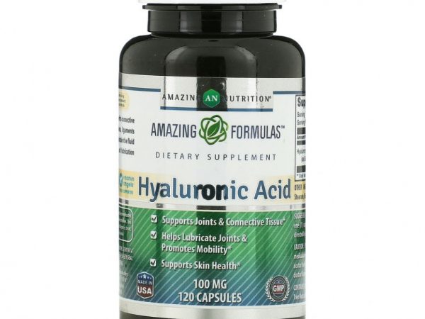 Amazing Nutrition, гиалуроновая кислота, 100 мг, 120 капсул