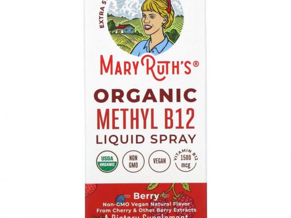 MaryRuth Organics, Organic Methly B12, жидкий спрей, повышенная сила действия, ягоды, 30 мл (1 жидк. Унция)