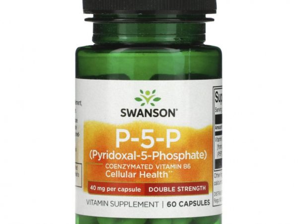 Swanson, P-5-P, двойная сила действия, 40 мг в капсуле, 60 капсул