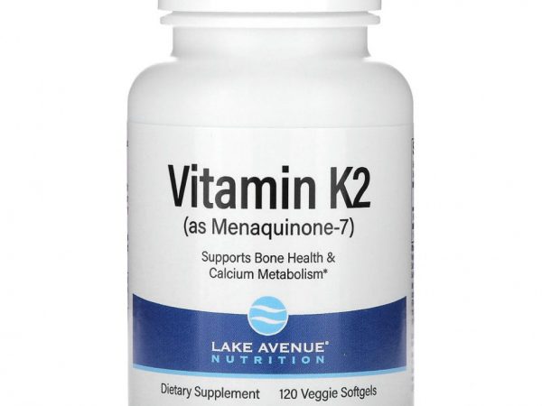 Lake Avenue Nutrition, Витамин K2 (в виде менахинона-7), 50 мкг, 120 растительных капсул