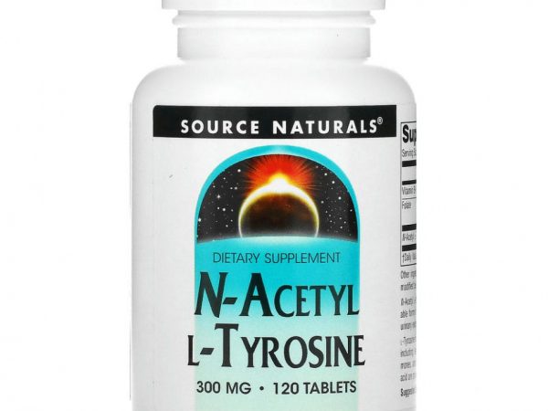 Source Naturals, N-ацетил L-тирозин, 300 мг, 120 таблеток