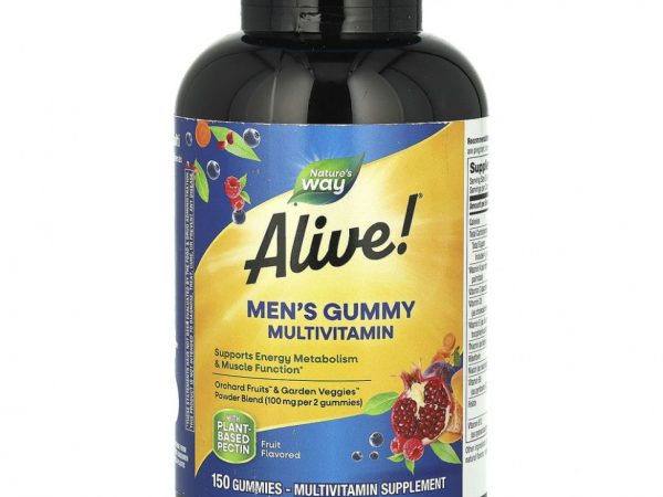 Nature's Way, Alive! Мультивитамины для мужчин, с восхитительным фруктовым вкусом, 150 жевательных таблеток