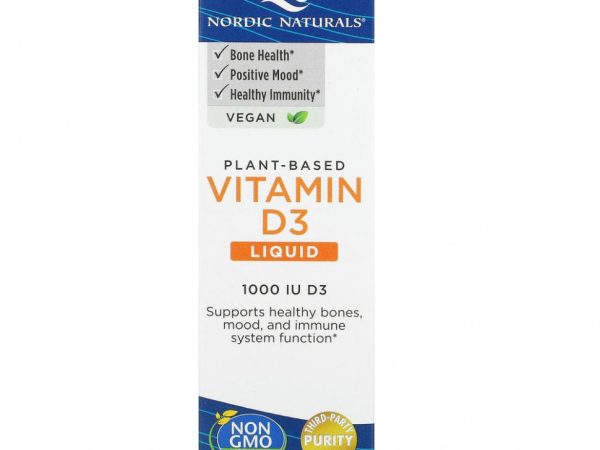 Nordic Naturals, жидкий растительный витамин D3, 1000 МЕ, 30 мл (1 жидк. унция)
