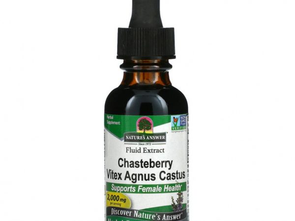Nature's Answer, витекс священный (Agnus castus), жидкий экстракт, без спирта, 2000 мг, 30 мл (1 жидк. унция)