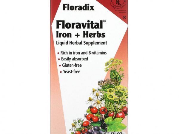 Gaia Herbs, Floradix, Floravital Iron + Herbs, 8,5 жидких унций (250 мл)