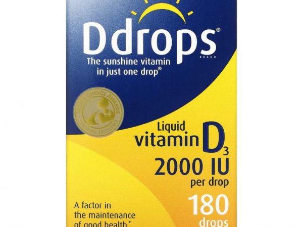 Ddrops, Жидкий витамин D3, 2000 МЕ, 5 мл (0,17 жидкой унции)