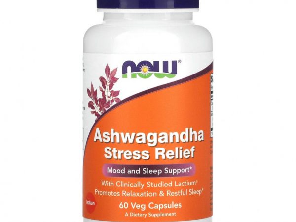 NOW Foods, Ashwagandha Stress Relief`` 60 растительных капсул